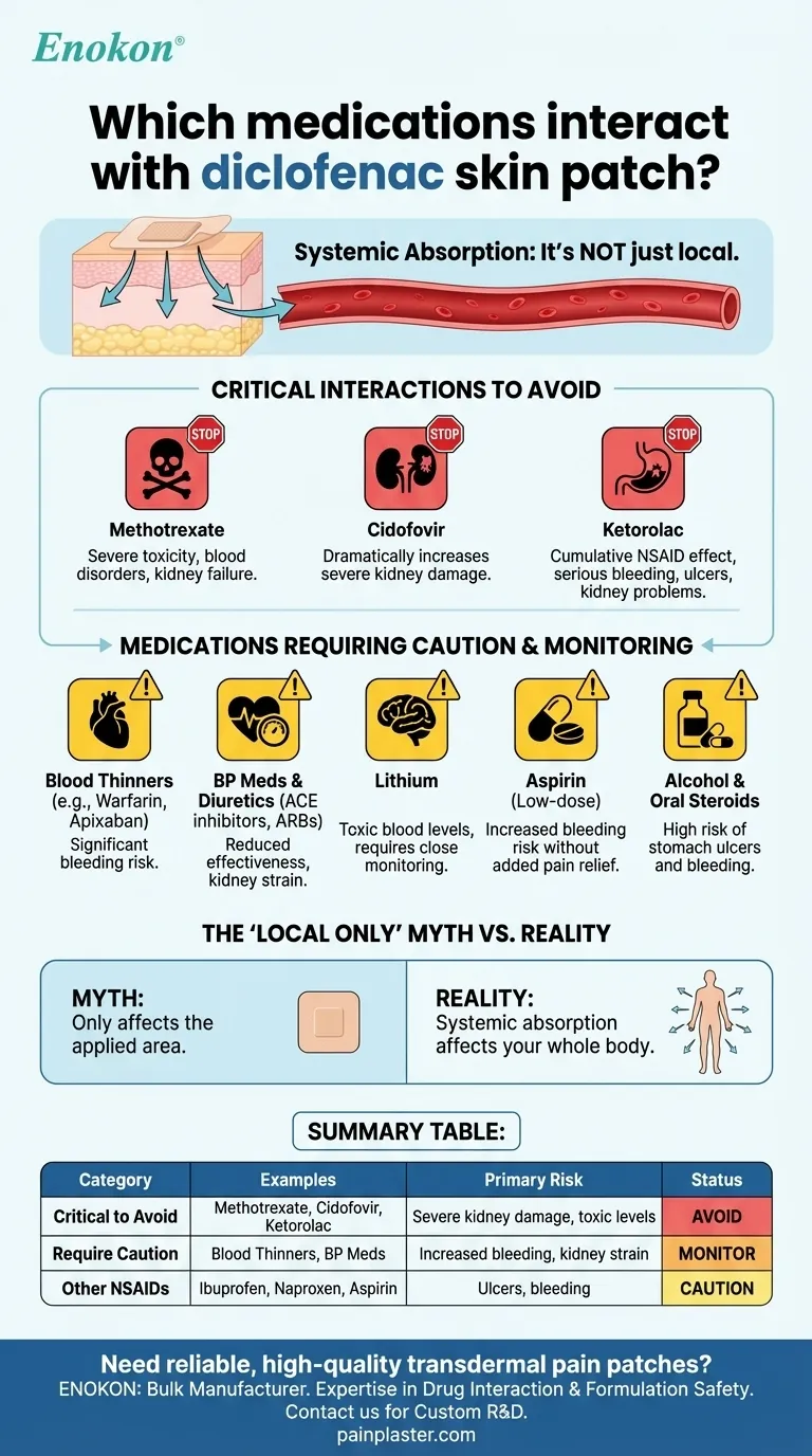 哪些药物会与双氯芬酸皮肤贴剂发生相互作用？避免这些危险的药物组合 图解指南
