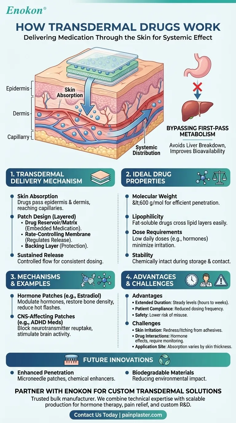 経皮吸収型製剤はどのように作用するのか？皮膚からの薬物送達の科学を解き明かす ビジュアルガイド