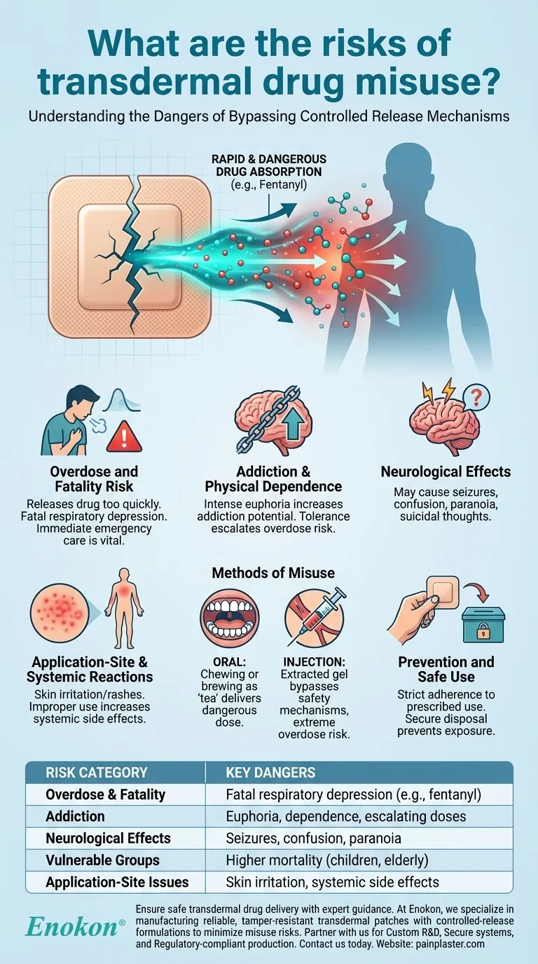 ما هي مخاطر إساءة استخدام الأدوية عبر الجلد؟شرح مخاطر إساءة استخدام اللصاقات دليل مرئي