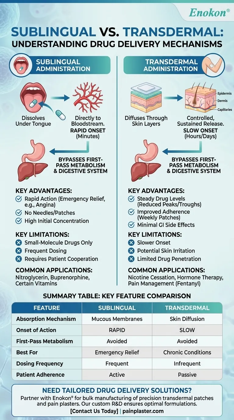 舌下给药与透皮给药有何不同？主要区别和临床用途 图解指南