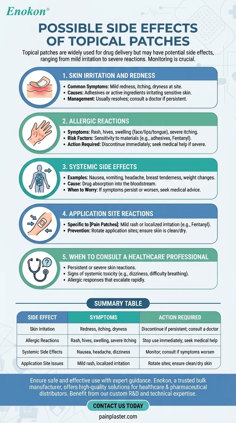 What are the possible side effects of using the topical patch? Know Before You Apply Visual Guide
