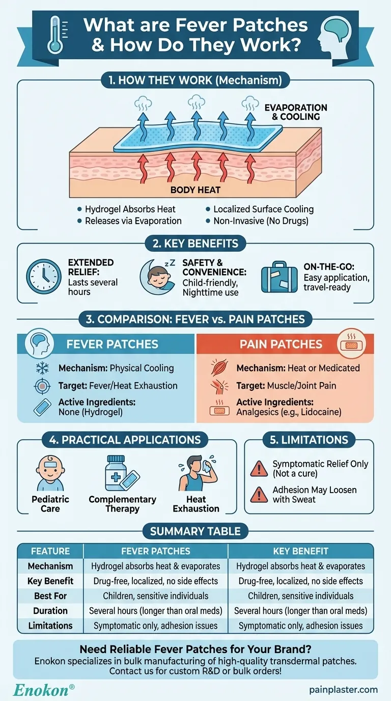 Что такое жаропонижающие пластыри и как они работают?Безопасное, безлекарственное решение для охлаждения Визуальное руководство