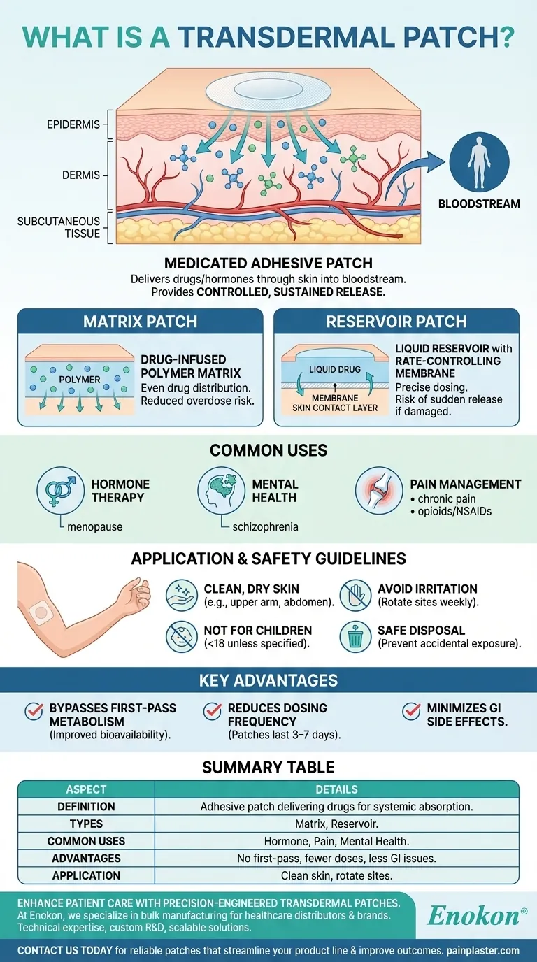 What is a transdermal patch? A Needle-Free Solution for Controlled Medication Delivery Visual Guide