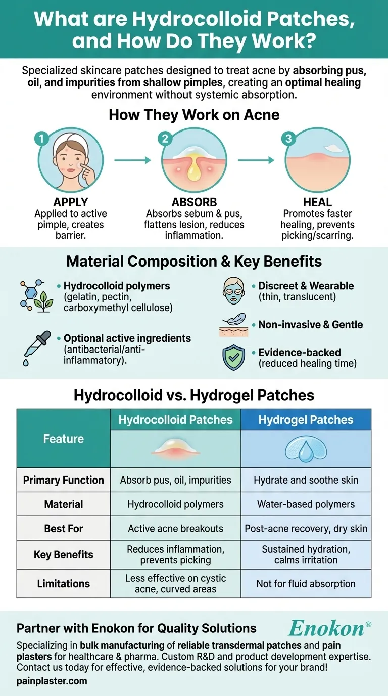 O que são pensos hidrocolóides e como funcionam?A ciência por detrás do tratamento da acne Guia Visual