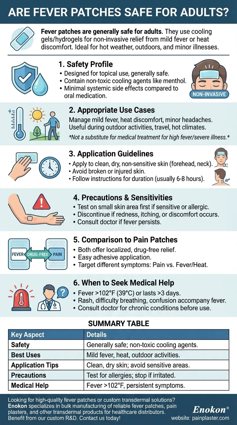 Sind Fieberpflaster für Erwachsene sicher?Ein Leitfaden für sichere und wirksame Kühlung Visuelle Anleitung