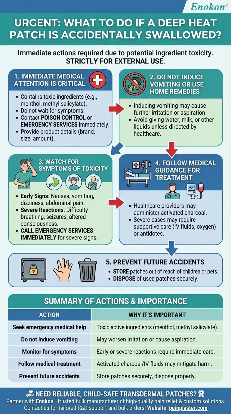 ディープヒートパッチを誤って飲み込んだ場合はどうすればよいですか？緊急時の手順と安全のヒント ビジュアルガイド