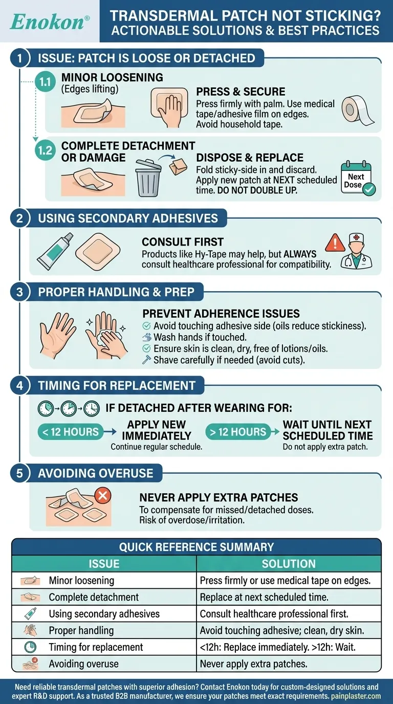 Que faire si un dispositif transdermique n'adhère pas correctement ?Résoudre les problèmes d'adhérence en toute sécurité Guide Visuel