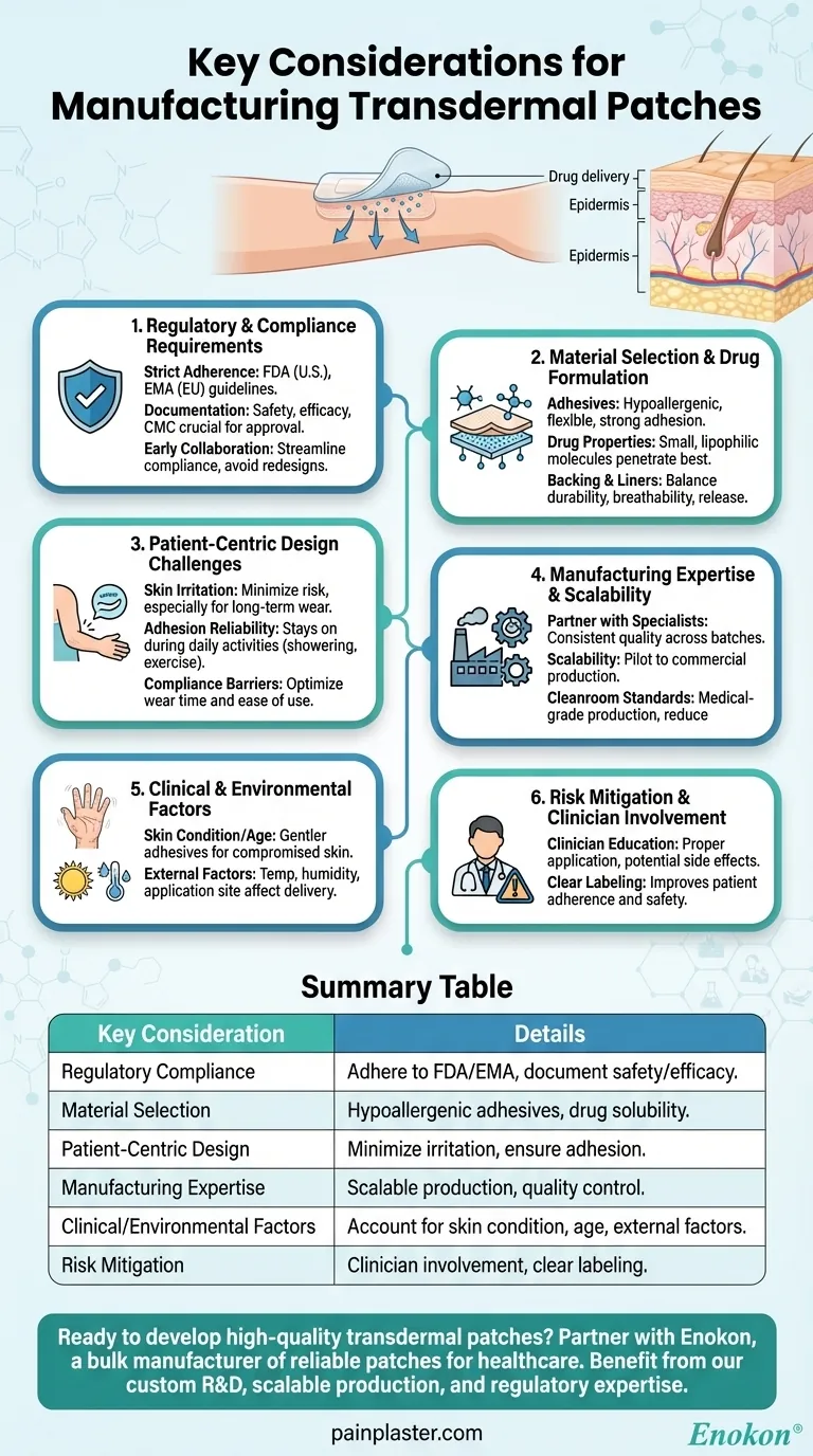 経皮吸収パッチを製造する際に重要なことは？効果的な薬物送達のためのキーファクター ビジュアルガイド