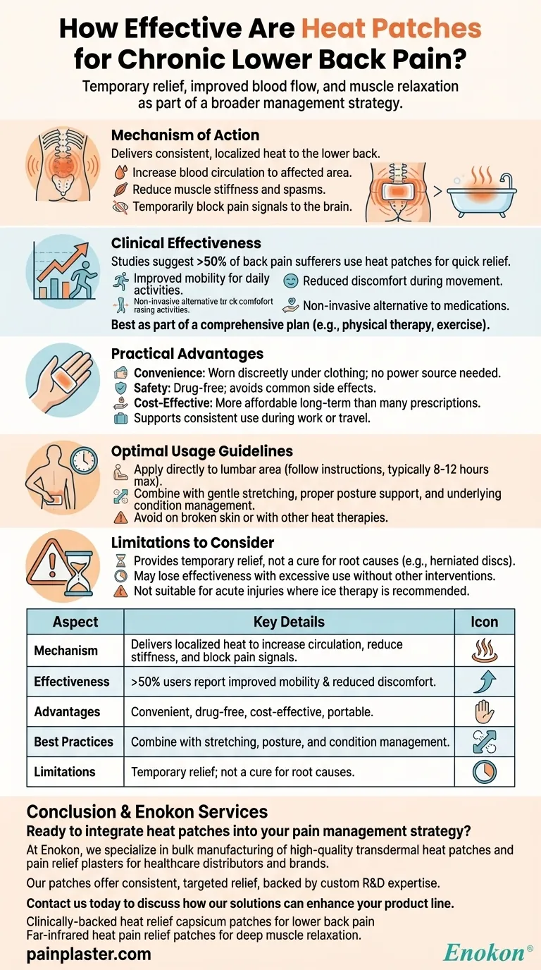 Qual a eficácia dos pensos térmicos para a dor lombar crónica?Descubra o alívio sem medicamentos e o apoio à mobilidade Guia Visual