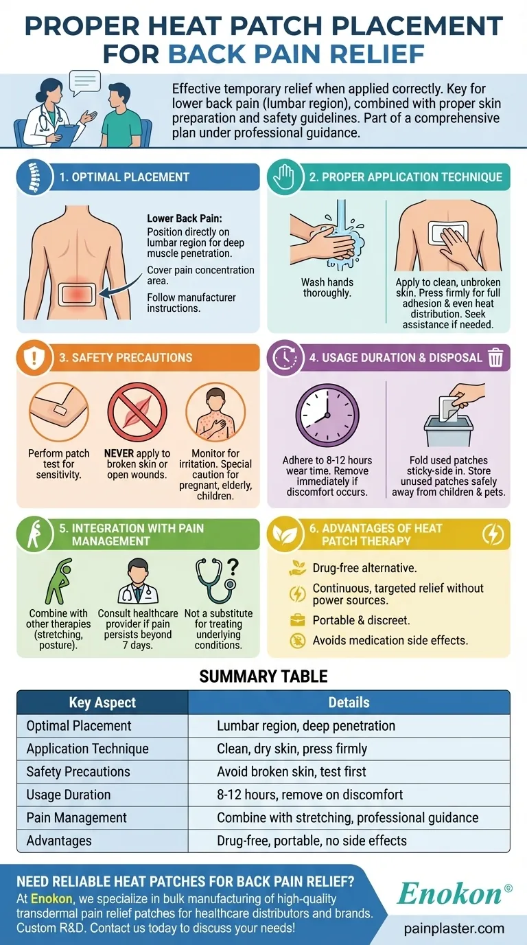 كيف يجب وضع اللصقات الحرارية بشكل صحيح لتخفيف آلام الظهر؟تحقيق أقصى قدر من الراحة والفعالية دليل مرئي