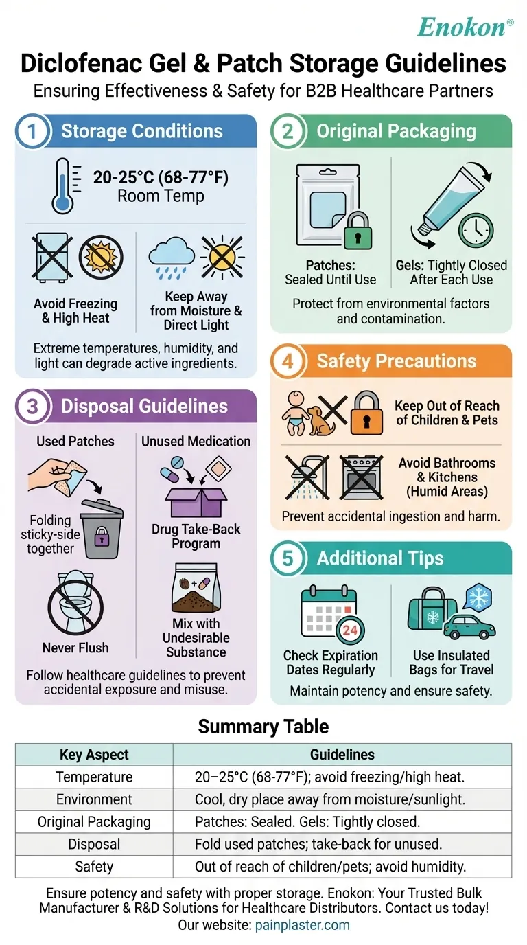 Como devem ser armazenados o gel e os adesivos de diclofenac?Diretrizes essenciais para a segurança e eficácia Guia Visual