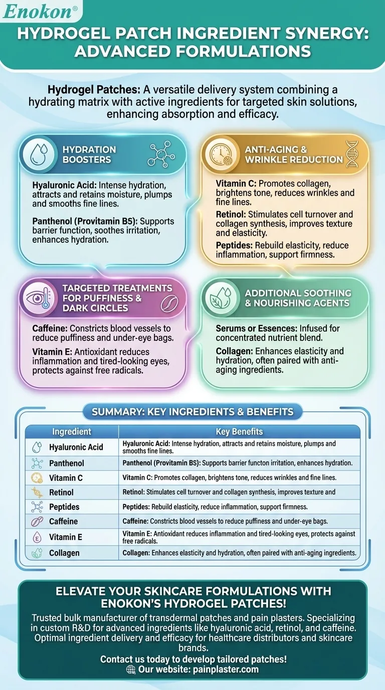 What additional ingredients are often combined with hydrogel in patches? Boost Your Skincare Routine Visual Guide