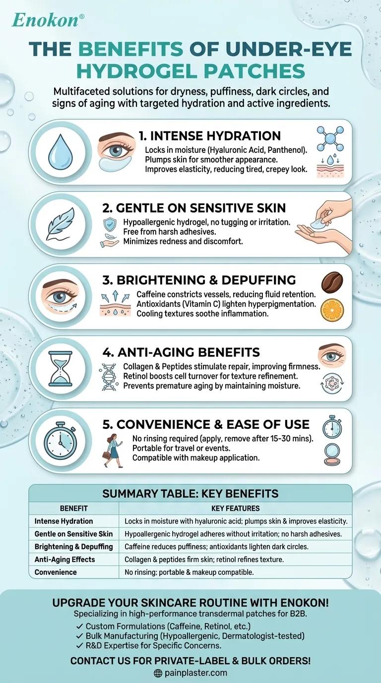 目の下のハイドロゲル・パッチの利点とは？デリケートな肌に潤いとハリを与え、明るくします。 ビジュアルガイド