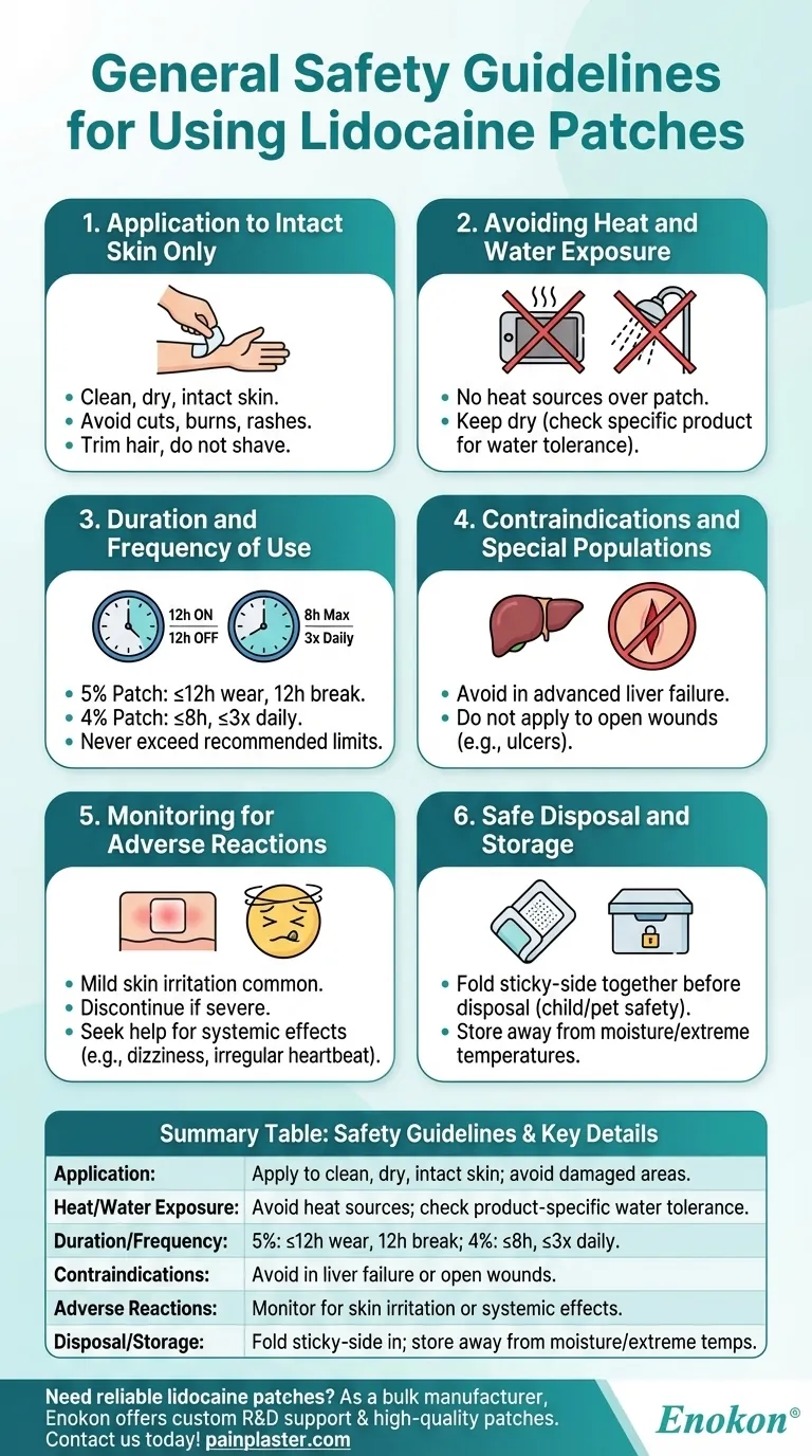 Quais são as diretrizes gerais de segurança para a utilização de adesivos de lidocaína?Garantir um alívio seguro e eficaz da dor Guia Visual
