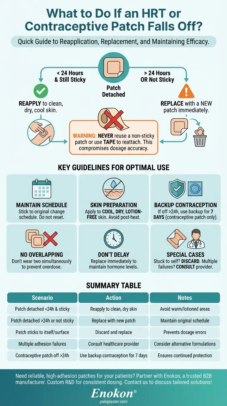 O que fazer se um penso de TRH cair?Correcções rápidas e dicas de prevenção Guia Visual