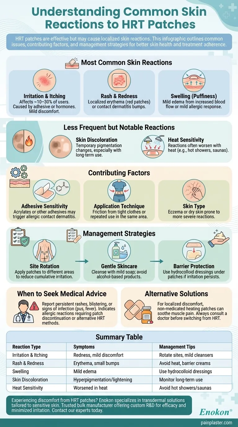 Quais são as reacções cutâneas comuns aos pensos de TRH?Gerir a irritação e o desconforto Guia Visual