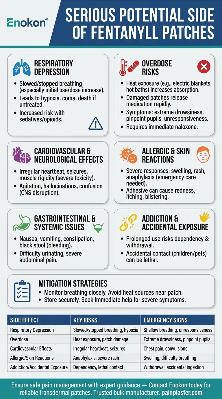 Quais são os efeitos secundários potenciais mais graves dos adesivos de fentanilo?Riscos críticos e conselhos de segurança Guia Visual