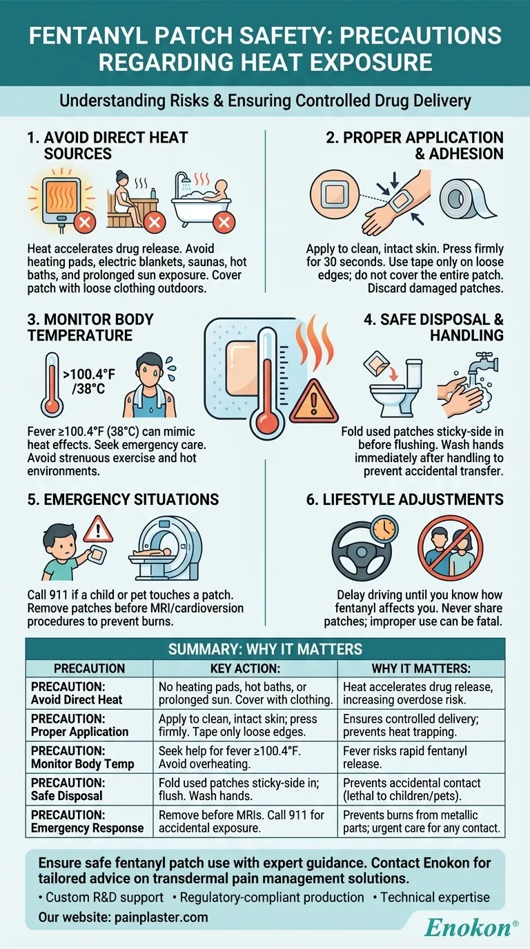 使用芬太尼贴剂受热时应采取哪些预防措施？防止用药过量的基本安全提示 图解指南