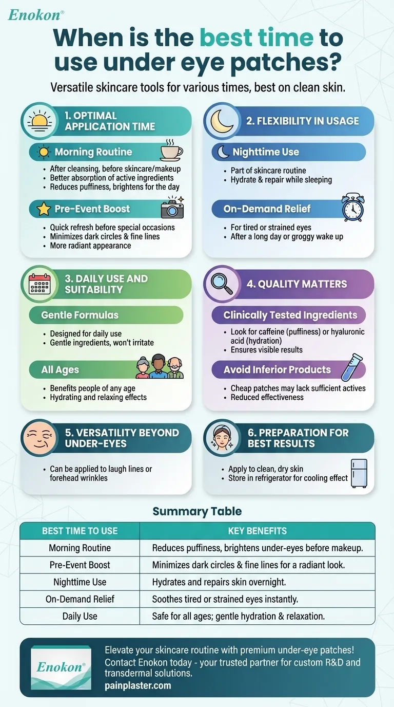 ¿Cuál es el mejor momento para utilizar parches para las ojeras?Maximizar los beneficios del cuidado de la piel Guía Visual