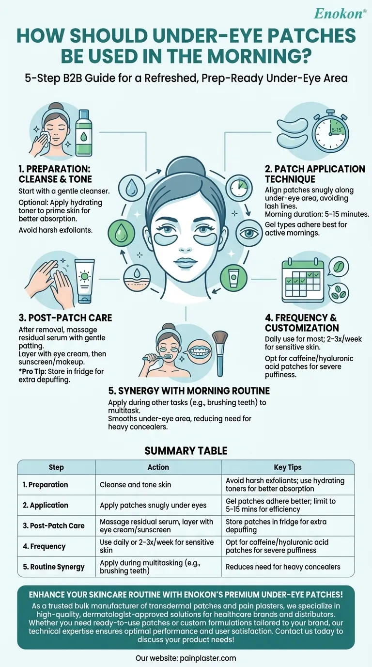 Como é que os pensos para a zona debaixo dos olhos devem ser utilizados de manhã?Melhore a sua rotina matinal de cuidados com a pele Guia Visual
