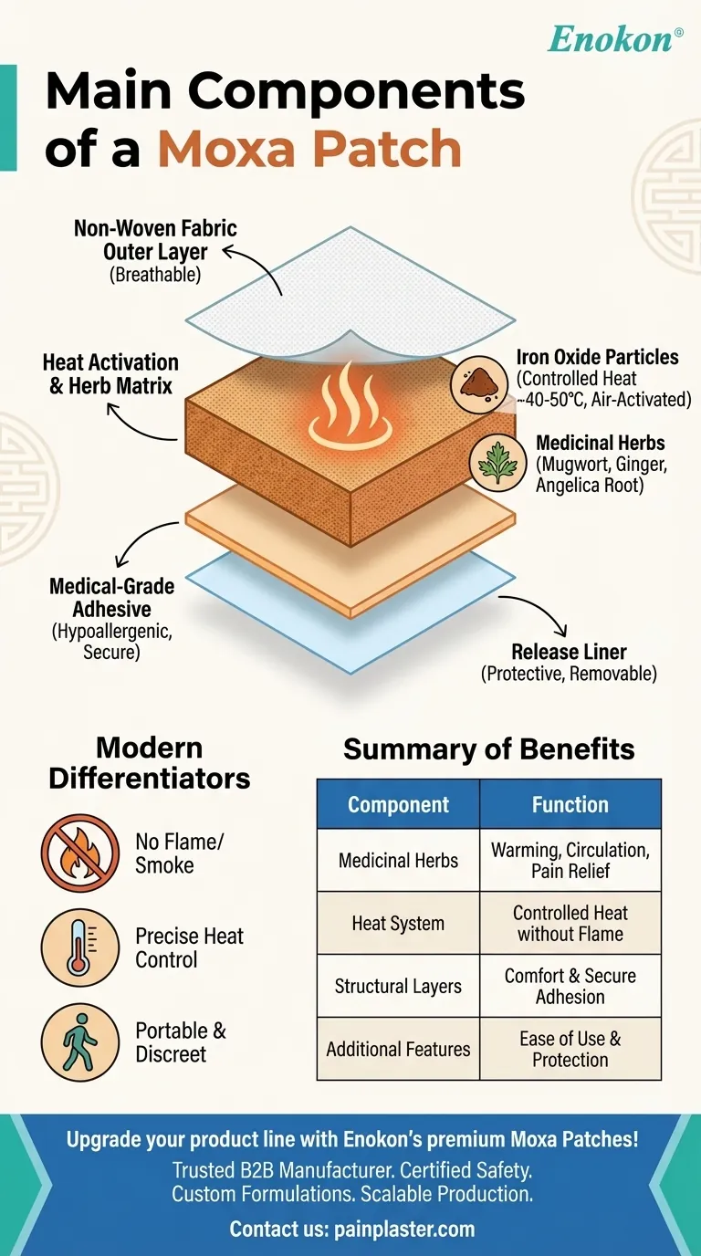 What are the main components of a Moxa Patch? Discover the Science Behind Modern Moxibustion Visual Guide
