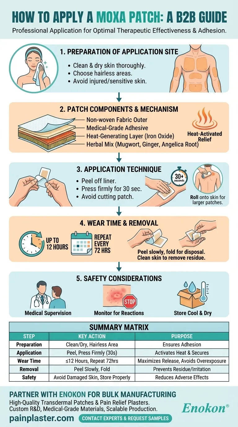 Wie wird ein Moxa-Pflaster angewendet?Schritt-für-Schritt-Anleitung für eine sichere und wirksame Anwendung Visuelle Anleitung