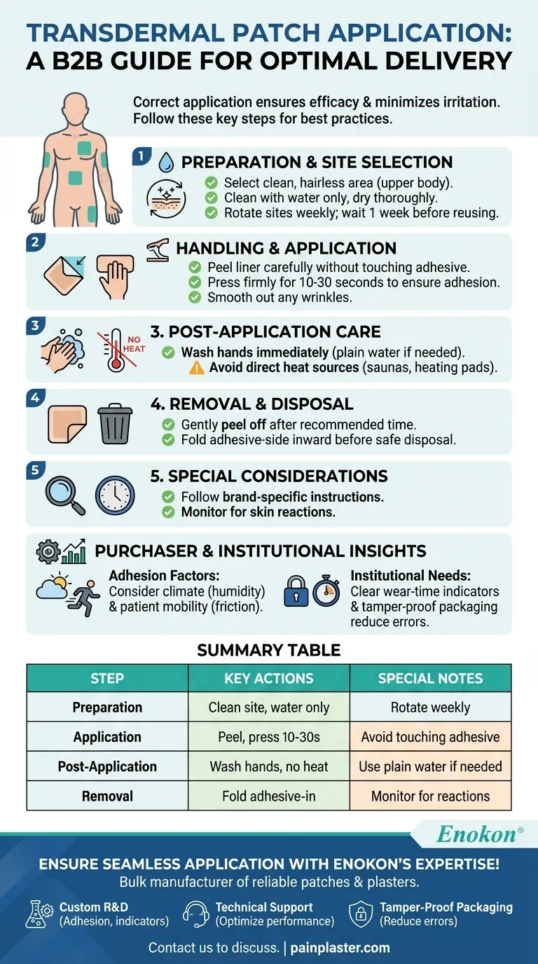 Wie sollte das transdermale Pflaster angebracht werden?Beherrschen Sie die richtigen Techniken für eine optimale Wirkstoffabgabe Visuelle Anleitung