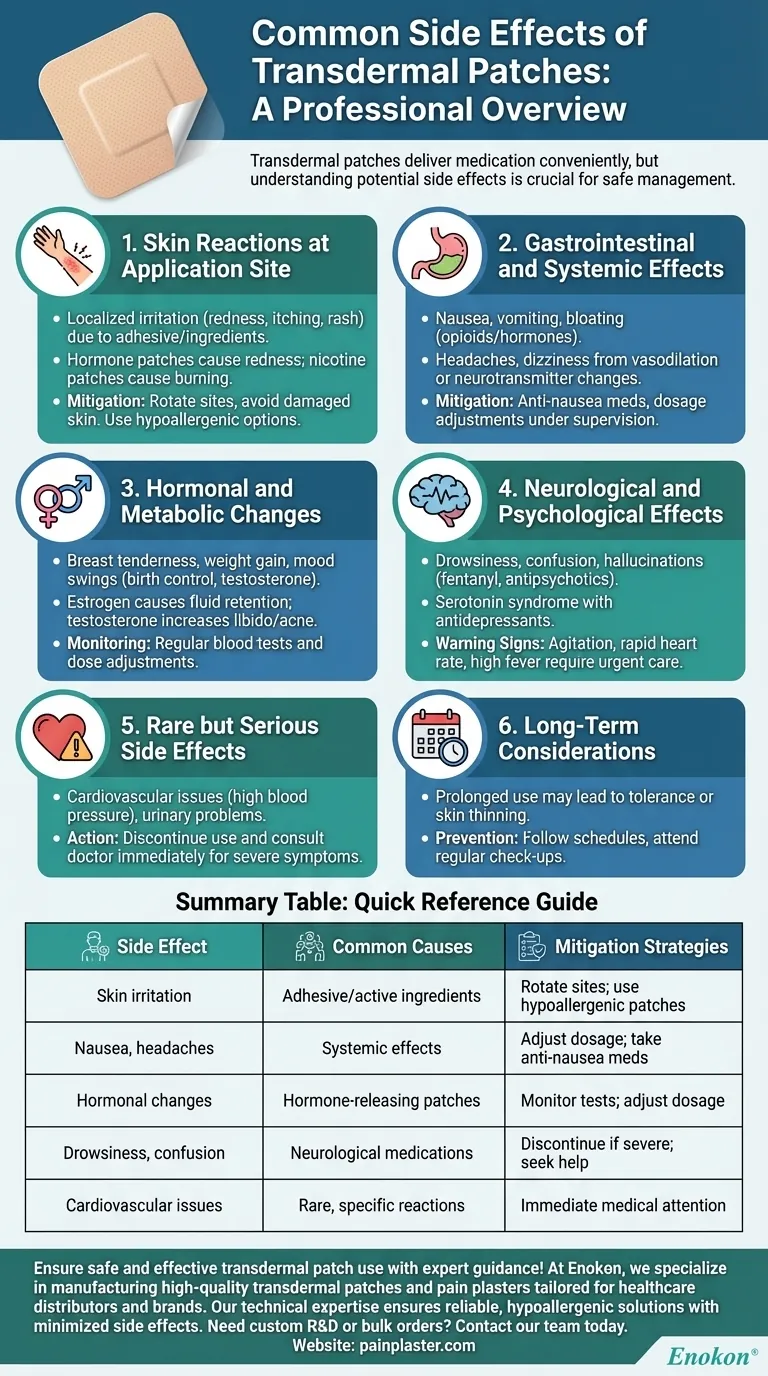 Quels sont les effets secondaires courants de l'utilisation du dispositif transdermique ?Gérer les risques pour une utilisation sûre Guide Visuel