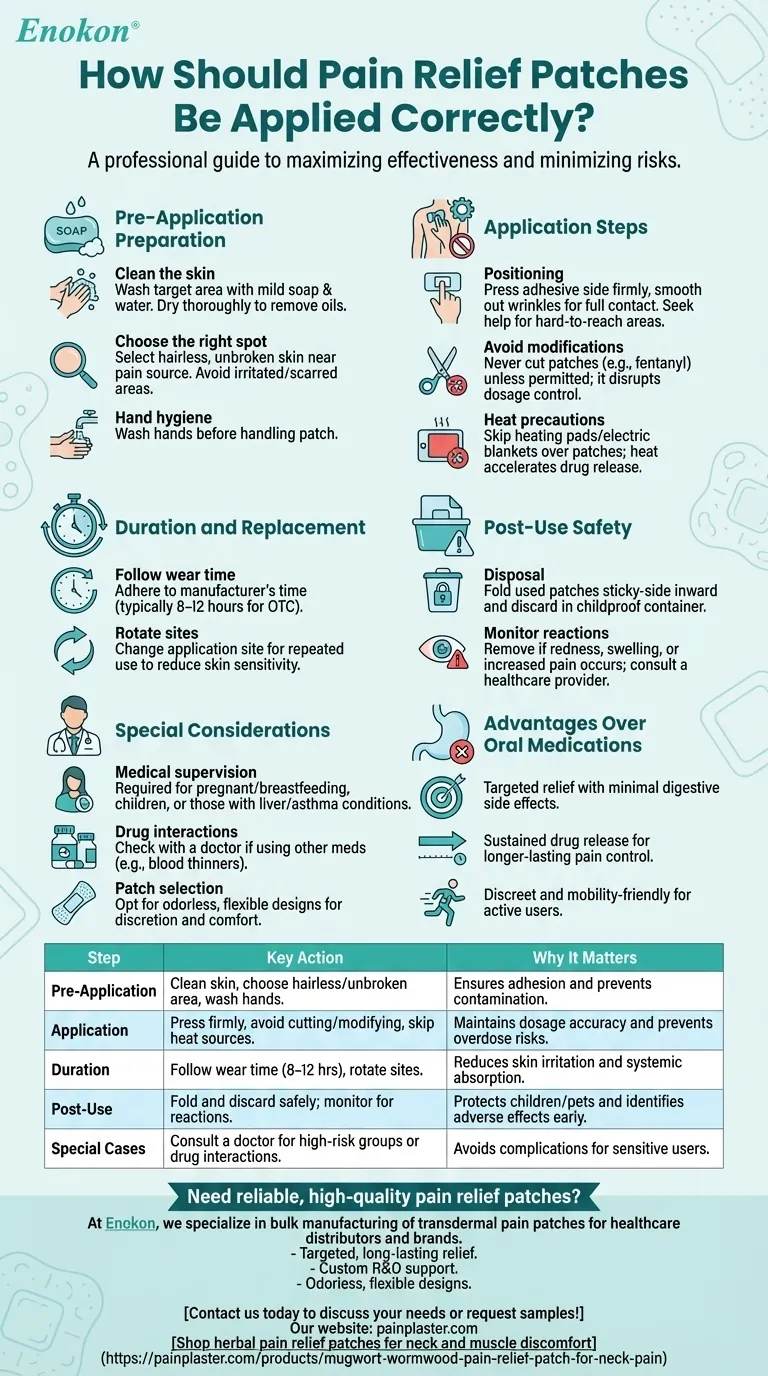 Como é que os pensos para alívio da dor devem ser aplicados corretamente?Um guia passo-a-passo para uma utilização segura e eficaz Guia Visual