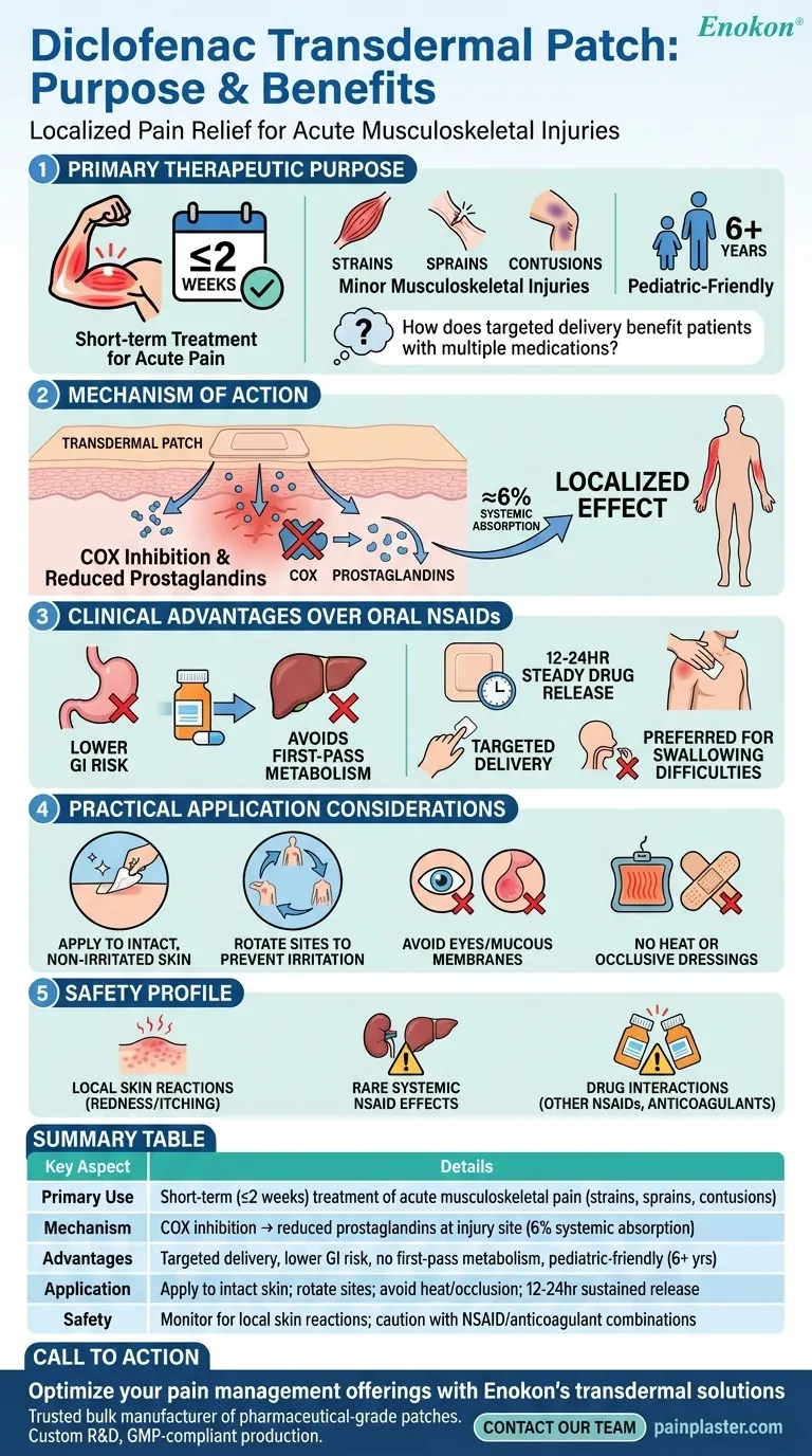 Qual é o objetivo do penso transdérmico de diclofenac?Alívio da dor direcionado com o mínimo de efeitos secundários Guia Visual
