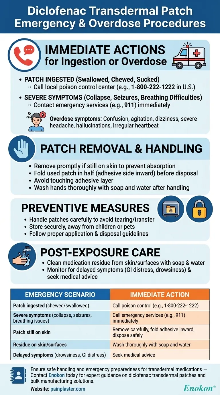 O que deve ser feito em caso de emergência ou de sobredosagem com o adesivo transdérmico de diclofenac?Medidas imediatas para garantir a segurança Guia Visual
