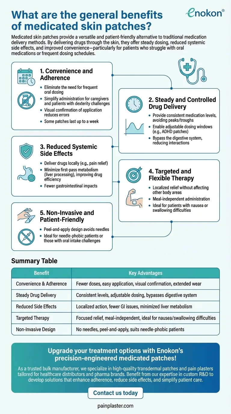 Quais são os benefícios gerais dos pensos medicinais para a pele?Melhorar o tratamento com uma terapia direcionada e conveniente Guia Visual