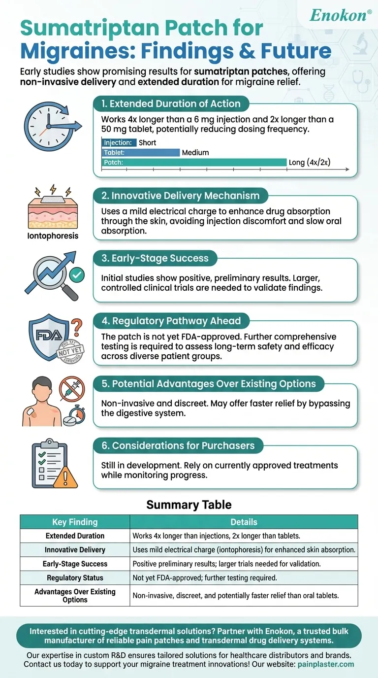 What are the findings regarding the sumatriptan patch for migraines? Promising Results & Future Potential Visual Guide