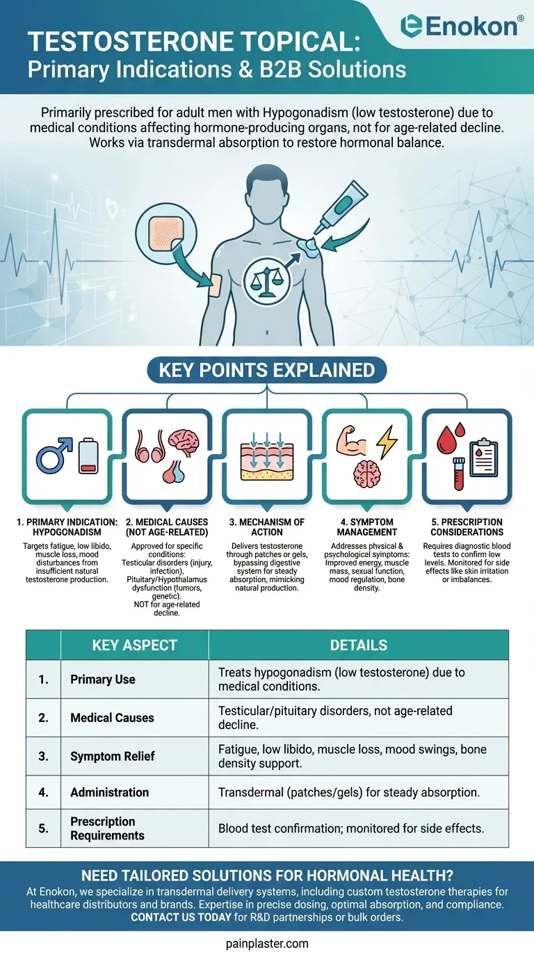 What is testosterone topical prescribed for? Treating Hypogonadism in Men Visual Guide
