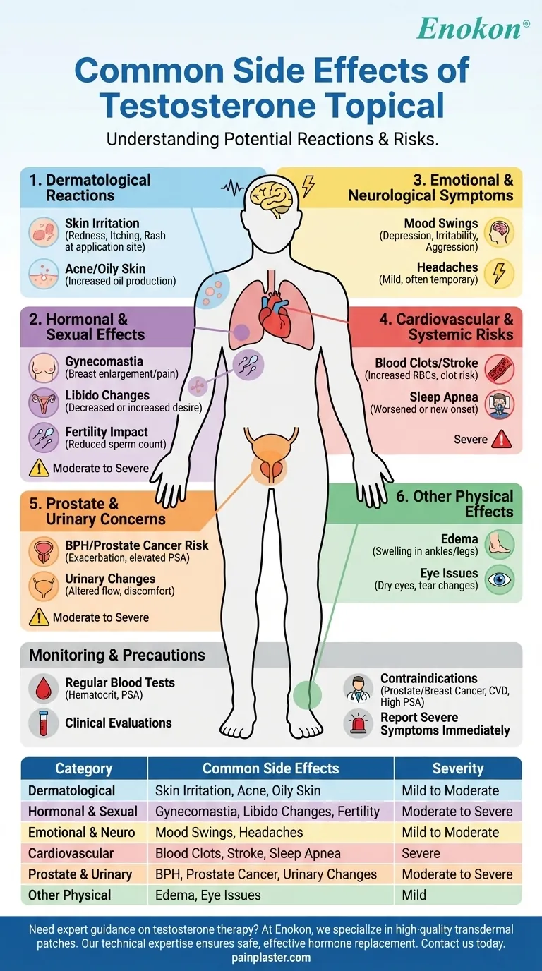 テストステロン外用薬の一般的な副作用とは？リスクと管理のヒント ビジュアルガイド