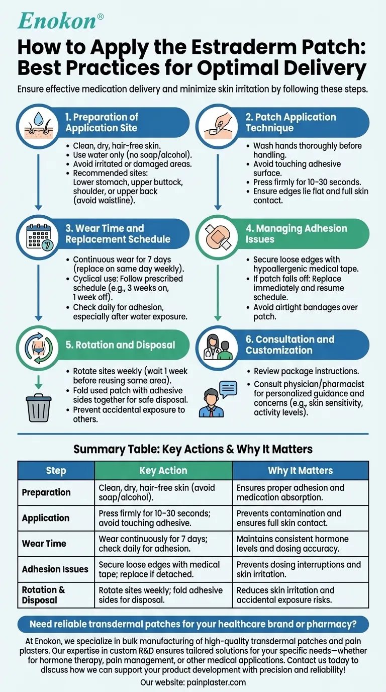 エストラダームパッチはどのように貼付すればよいですか？最適な使用のためのステップバイステップガイド ビジュアルガイド