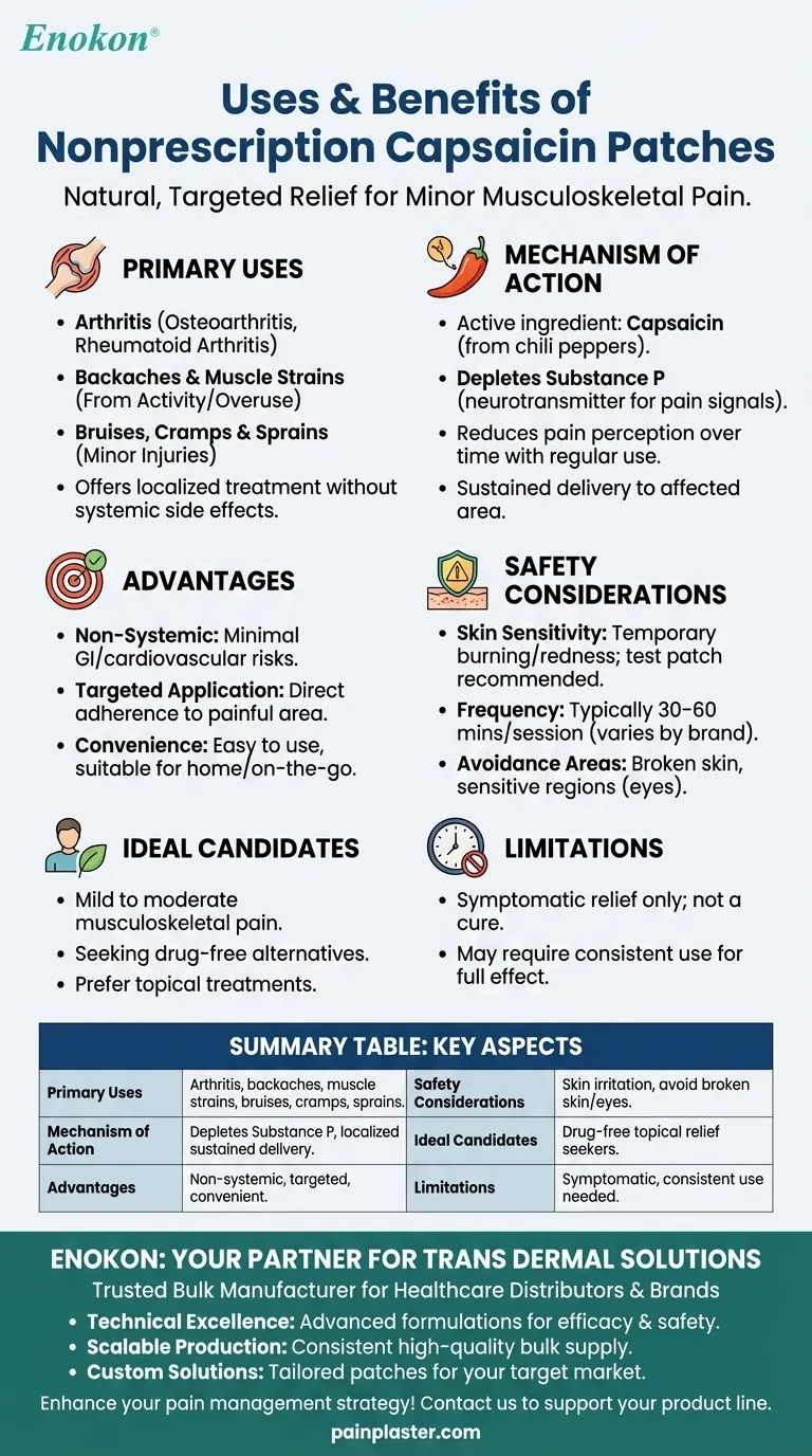 Quais são as utilizações dos pensos de capsaicina sem receita médica? Alívio natural das dores musculares e articulares Guia Visual