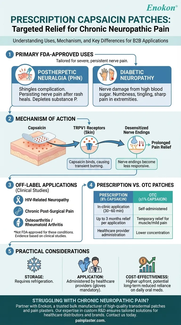 Que doenças são tratadas com adesivos de capsaicina? Alívio específico para dores nervosas crónicas Guia Visual
