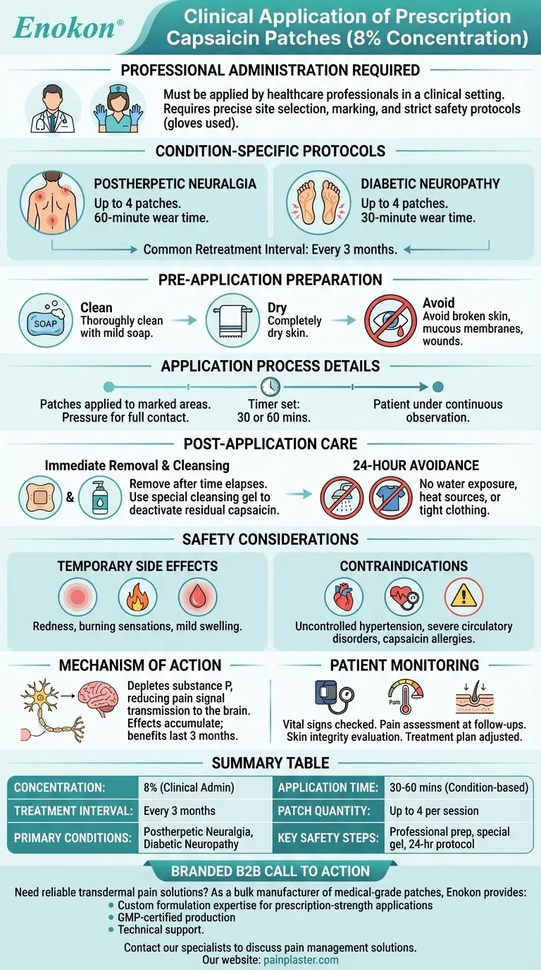 Como é que os pensos de capsaicina prescritos são aplicados? Guia profissional para o alívio clínico da dor Guia Visual