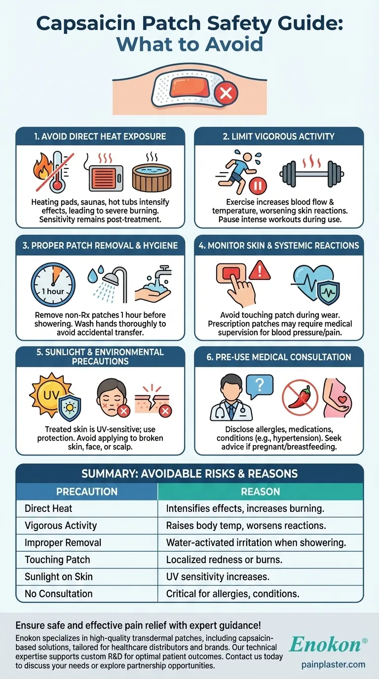 カプサイシンパッチ使用中に避けるべきことは？効果的な鎮痛のための重要な安全上のヒント ビジュアルガイド