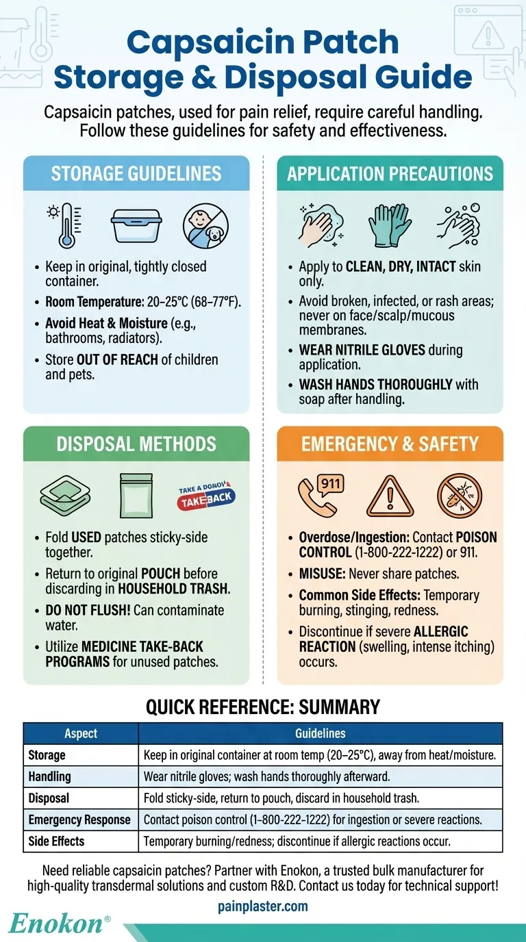 カプサイシンパッチはどのように保管・廃棄すべきか？痛み止めに欠かせない安全上のヒント ビジュアルガイド