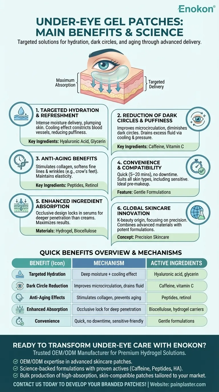 What are the main benefits of using under-eye gel patches? Revitalize & Brighten Your Under-Eyes Visual Guide