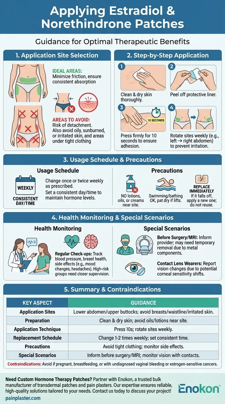 エストラジオールとノルエチンドロンパッチはどのように貼るべきか？安全で効果的な使用のための専門家のヒント ビジュアルガイド