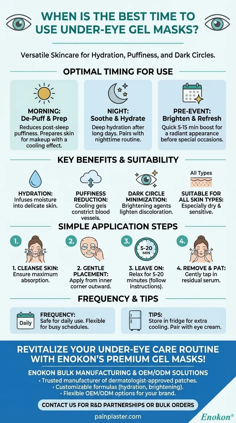Когда лучше всего использовать гелевые маски для кожи под глазами? Усилить увлажнение и освежить уставшие глаза Визуальное руководство
