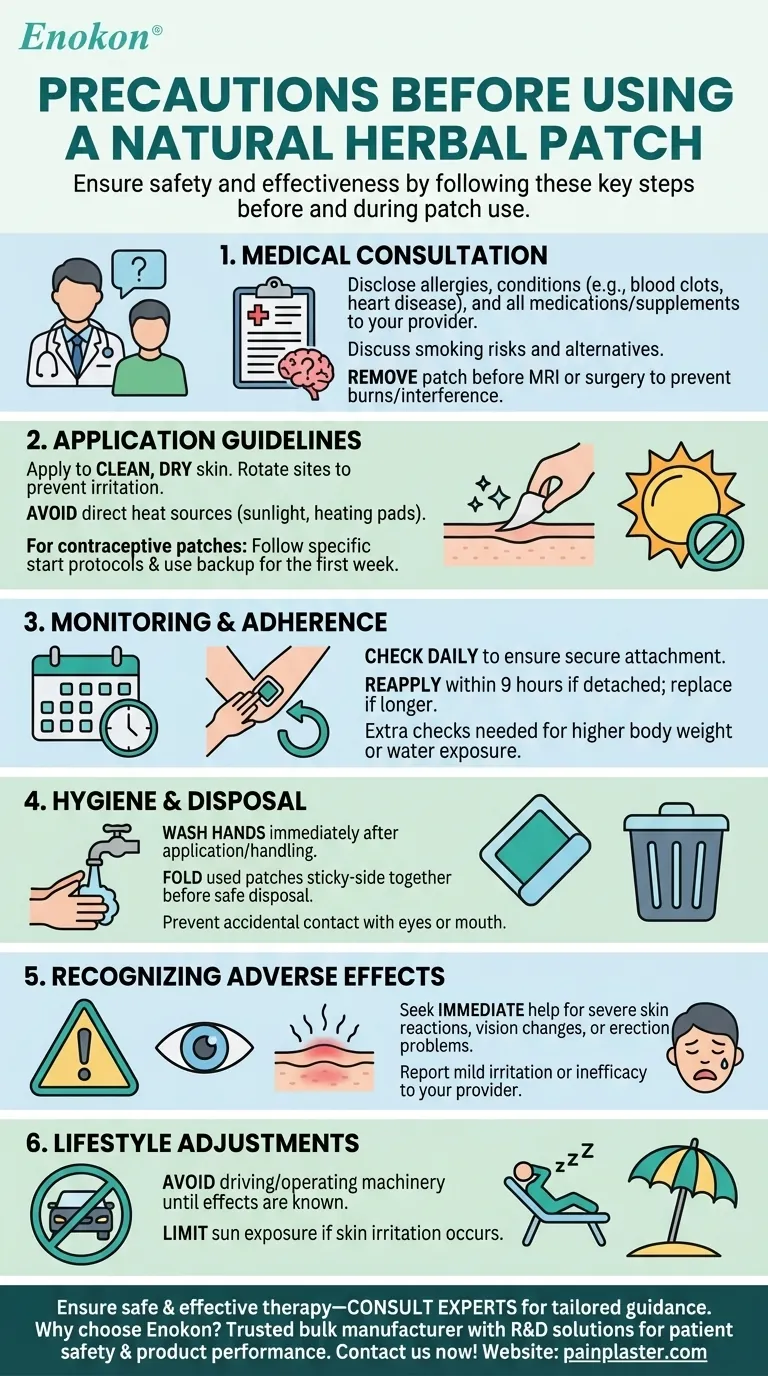 Какие меры предосторожности следует предпринять перед использованием пластыря?Обеспечьте безопасное и эффективное применение Визуальное руководство