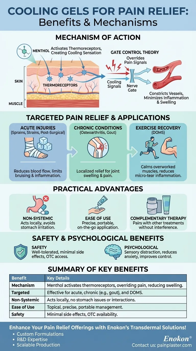 Quais são os benefícios dos géis refrescantes para o alívio da dor? Alívio rápido e direcionado sem efeitos secundários Guia Visual