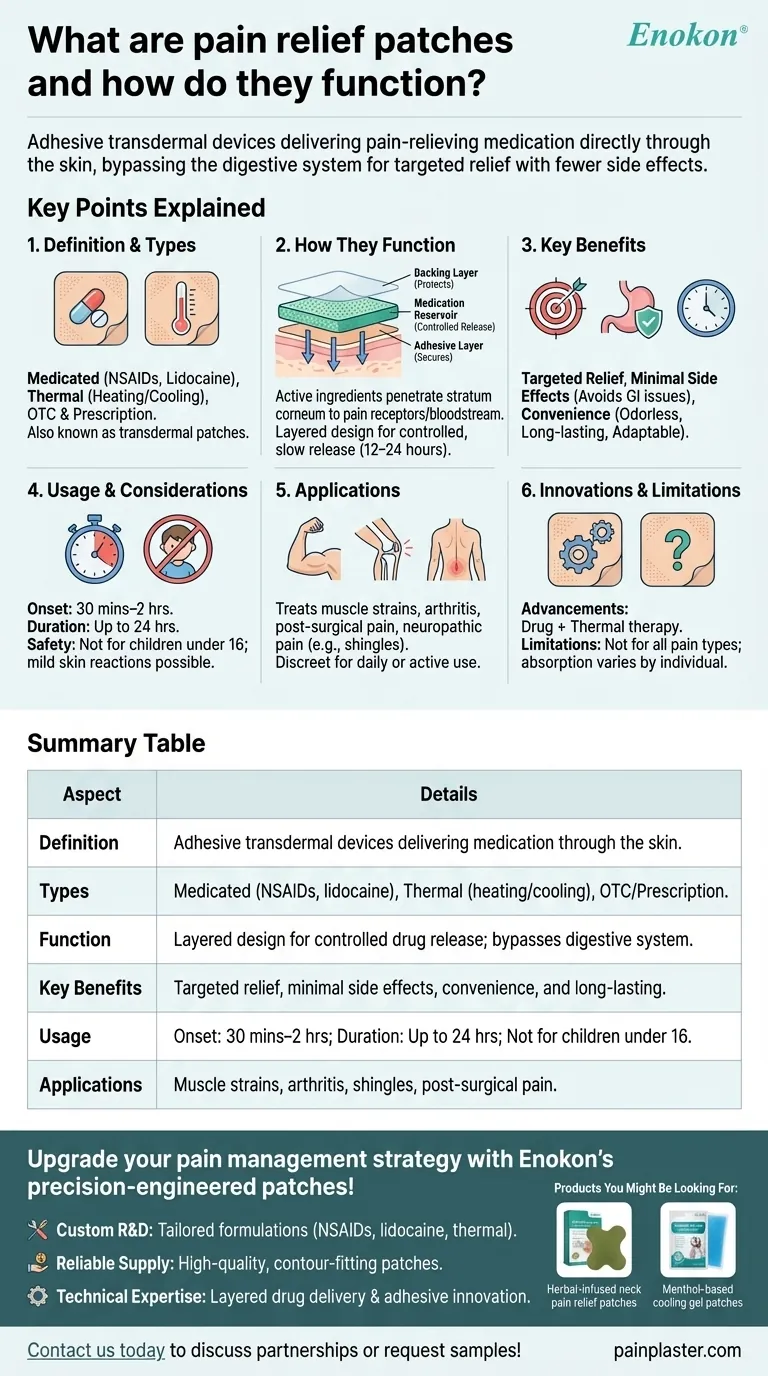 What are pain relief patches and how do they function? Discover Targeted Pain Management Solutions Visual Guide
