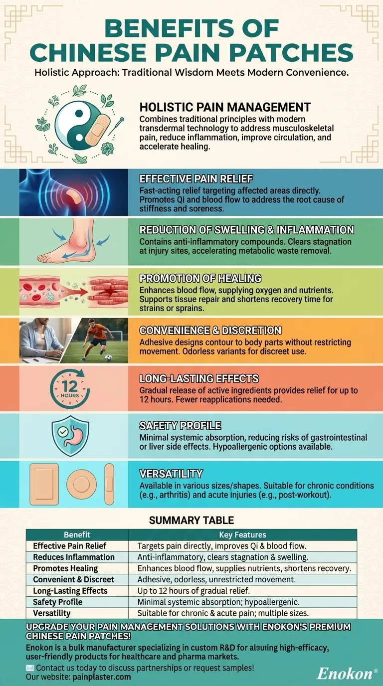 What are the main benefits of using Chinese pain patches? Holistic Relief for Musculoskeletal Pain Visual Guide