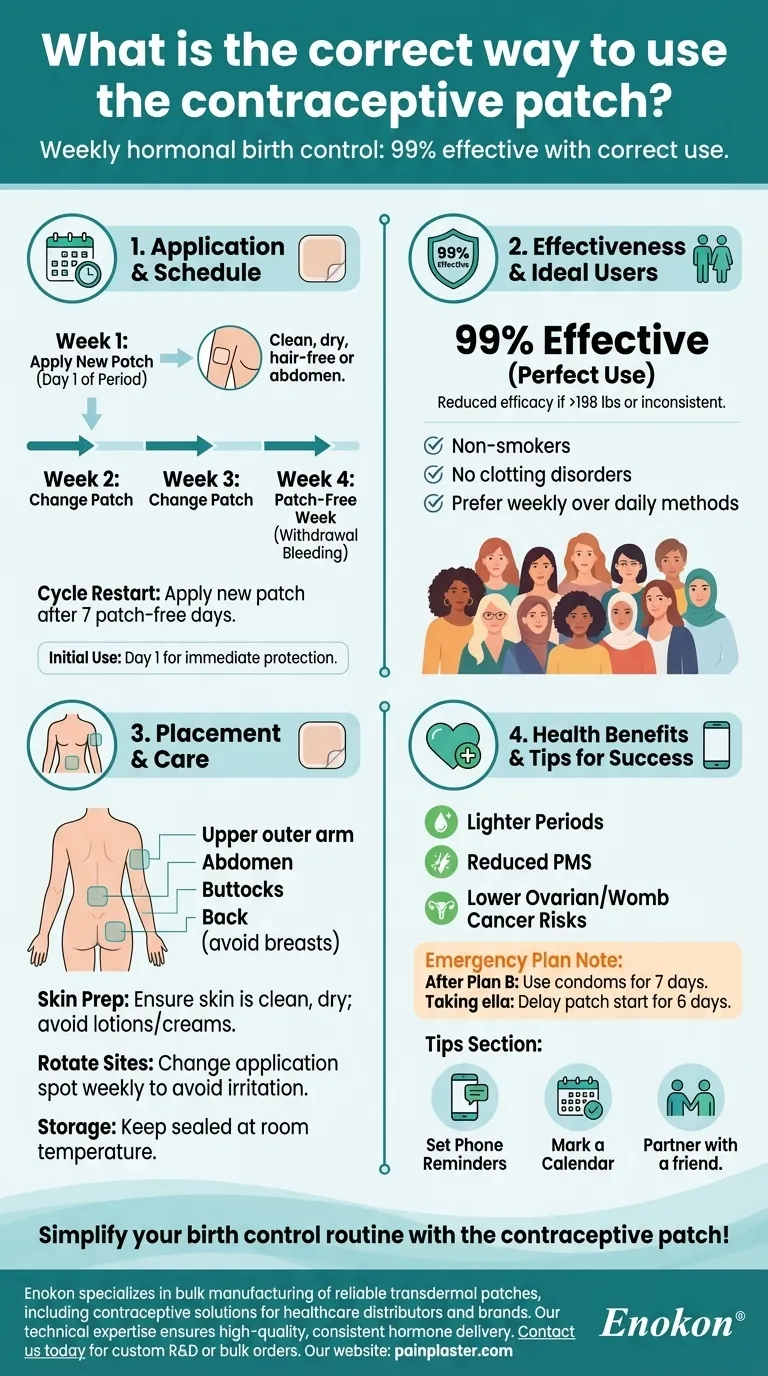 Qual é a forma correta de utilizar o adesivo contracetivo? Um guia passo-a-passo para uma utilização segura e eficaz Guia Visual