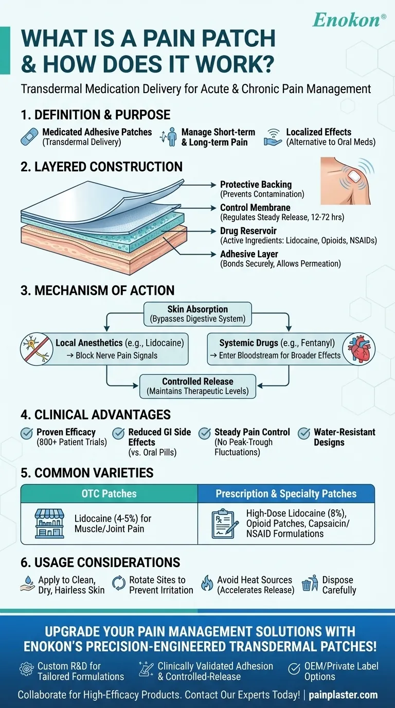 O que é um penso analgésico e como funciona? Alívio direcionado através da tecnologia transdérmica Guia Visual